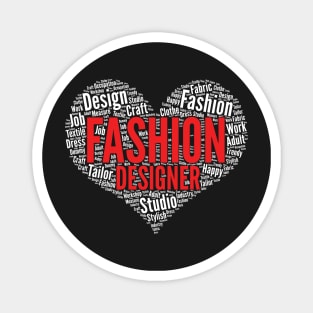 Fashion Designer Heart Shape Word Cloud Design product Magnet